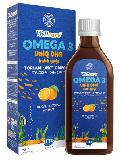 Wellcare Omega 3 UniQ DHA Portakal Aromalı Balık Yağı Şurup 150ml