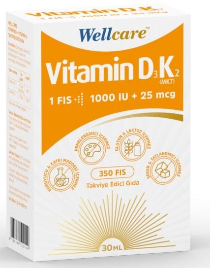 Wellcare Vitamin D3 K2 1000 IU 30 ml