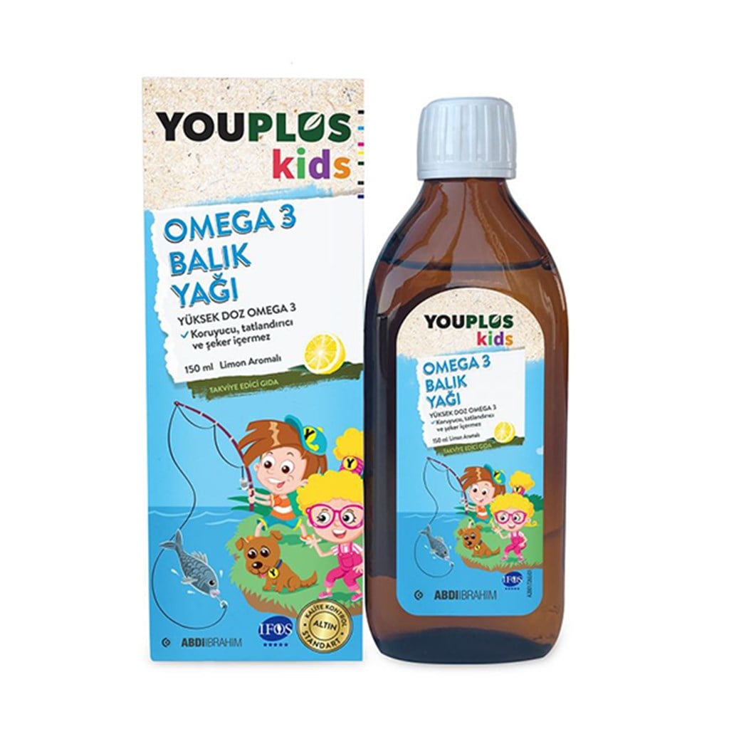 Youplus Kids Omega 3 Balık Yağı Limon Aromalı 150 ml