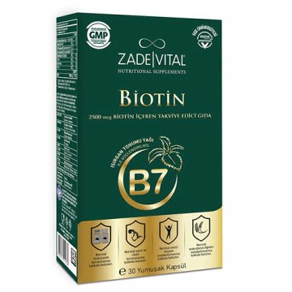 Zade Vital Biotin 2500mcg 30 Kapsül
