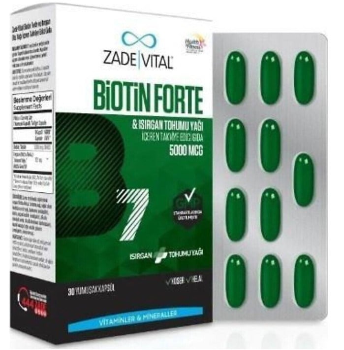 Zade Vital Biotin Forte 5000 mcg 30 Kapsül
