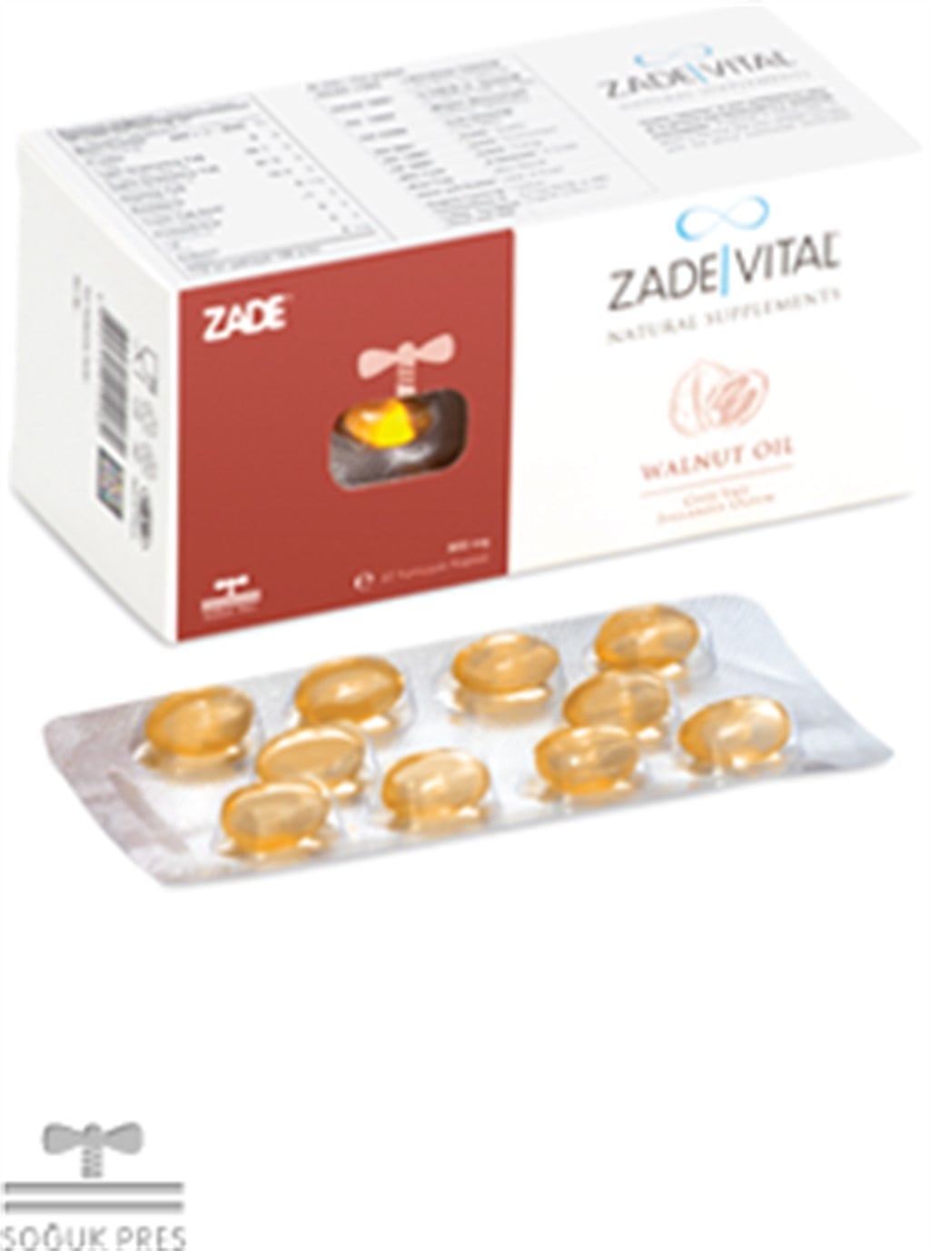 Zade Vital Ceviz Yağı Yumuşak Kapsül Blister Ambalaj