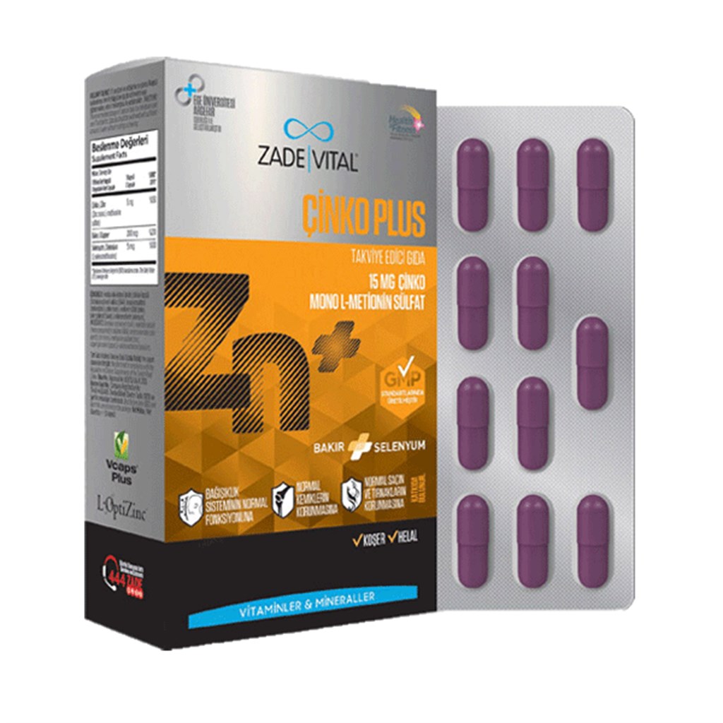 Zade Vital Çinko Plus 30 Yumuşak Kapsül