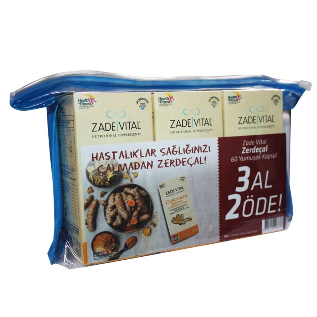 Zade Vital Curcumin 3 Al 2 Öde (Zerdeçal-Curcuma Longa) 60 Kapsül 500mg