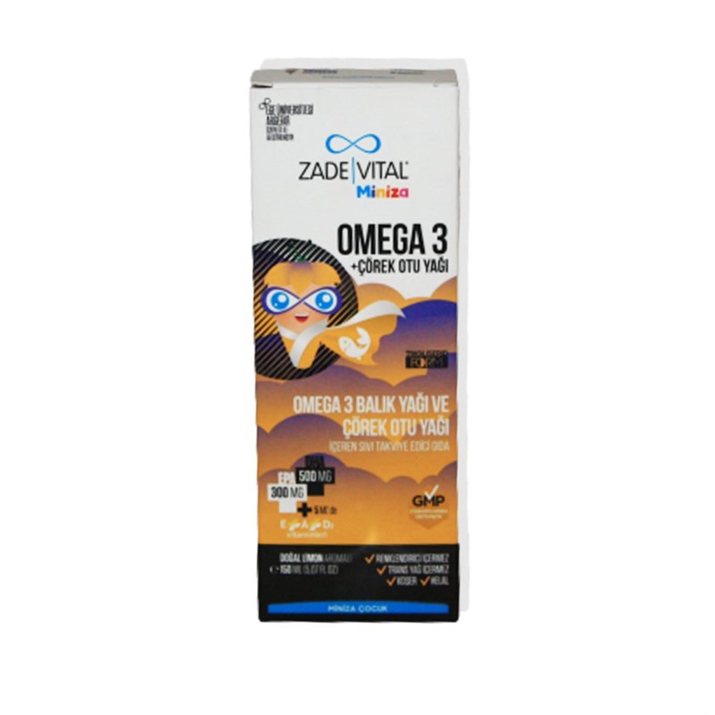 Zade Vital Miniza Omega 3 + Çörekotu Yağı 150ml