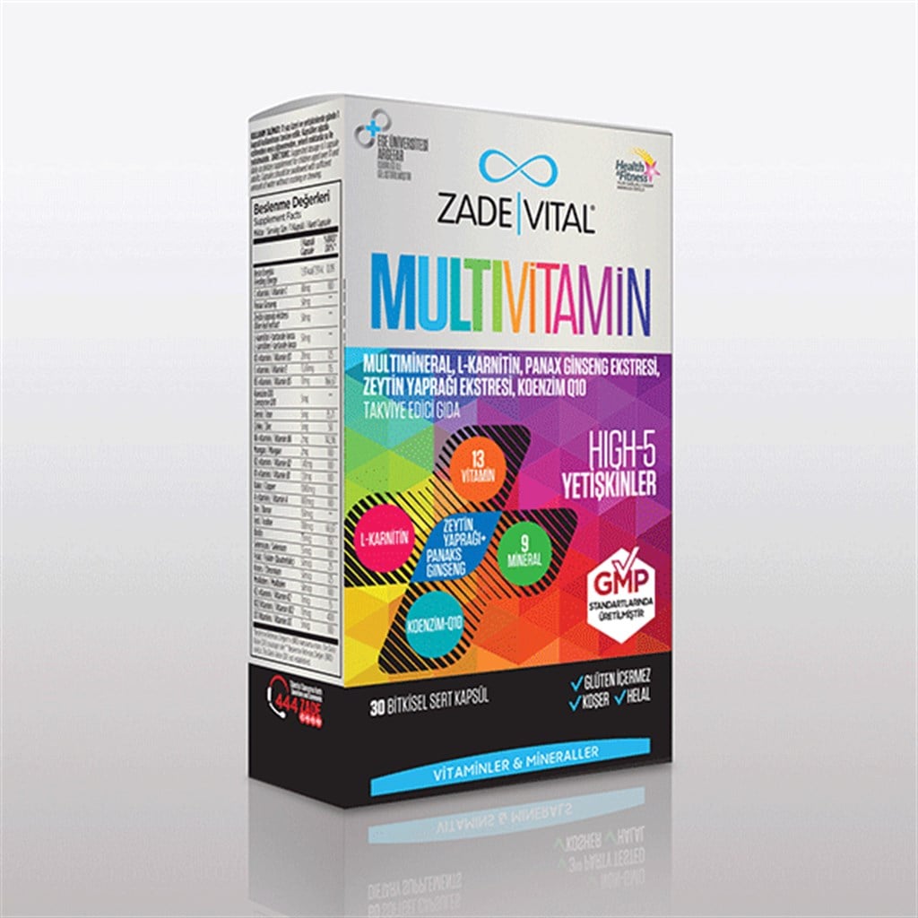 Zade Vital Multivitamin 30 Bitkisel Sert Kapsül