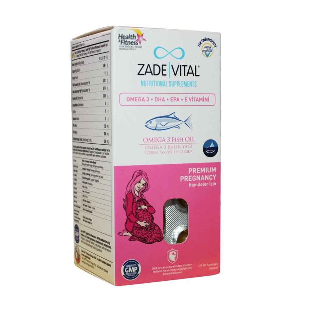 Zade Vital Omega 3 Balık Yağı Hamileler İçin 50 Kapsül