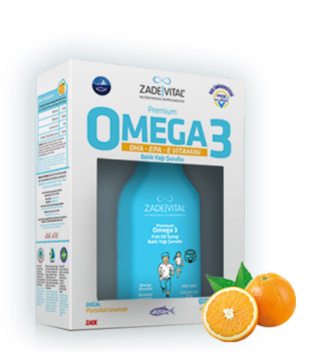 Zade Vital Omega 3 Balık Yağı Şurubu Çocuklar İçin Portakal Aromalı 100 ml