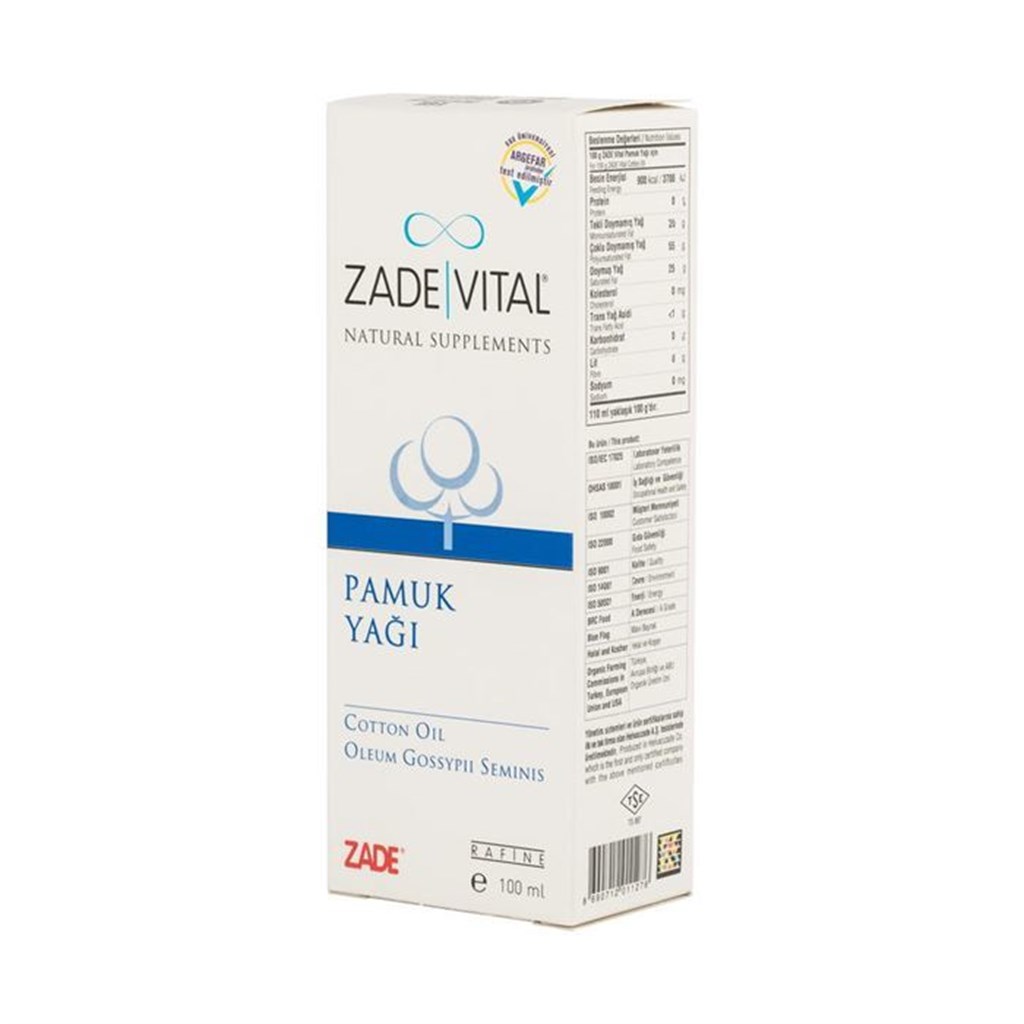 Zade Vital Pamuk Yağı 100 Ml Cam Şişe