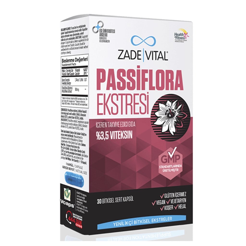 Zade Vital Passiflora Extresi 30 Bitkisel Sert Kapsül