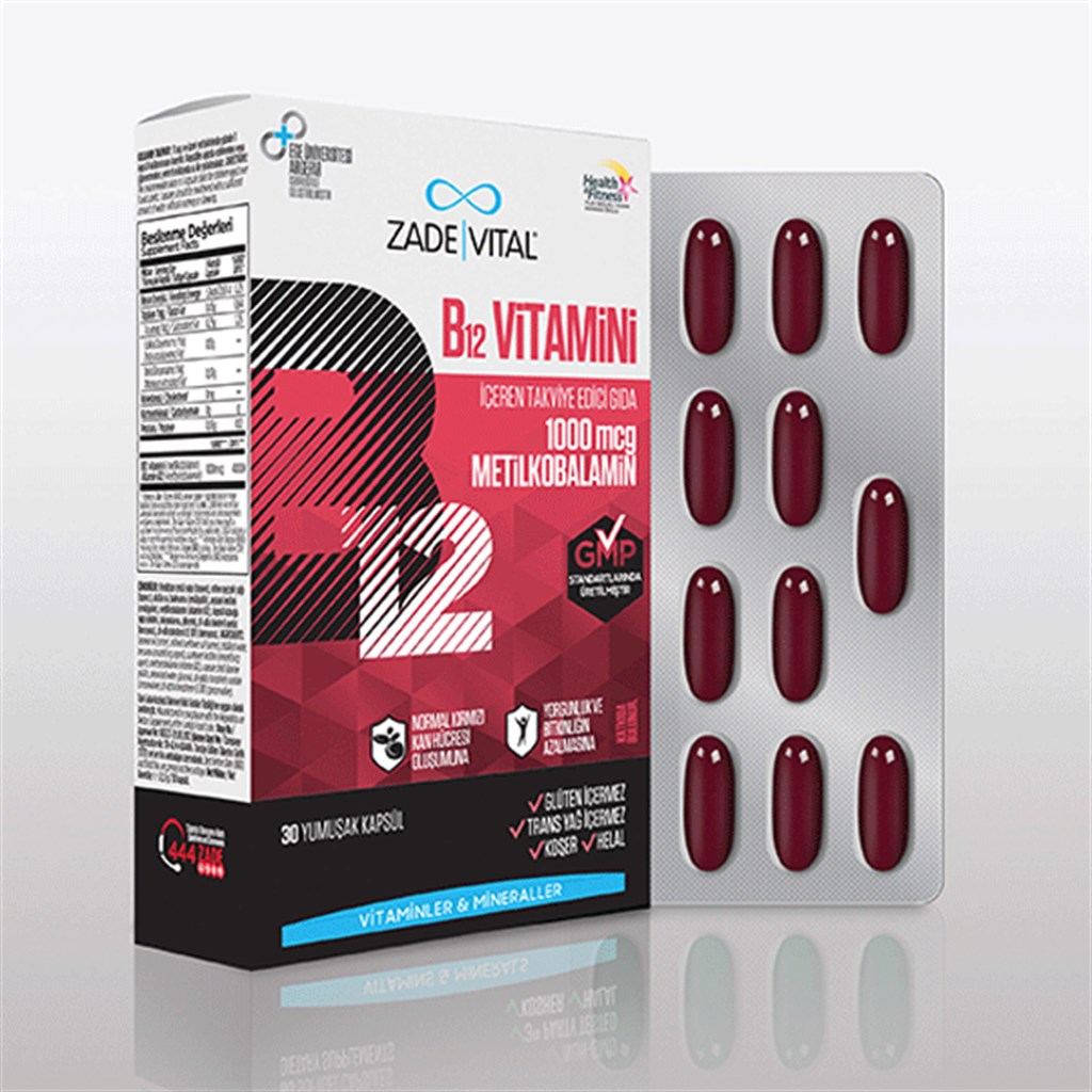 Zade Vital Vitamin B12 1000mcg 30 Kapsül