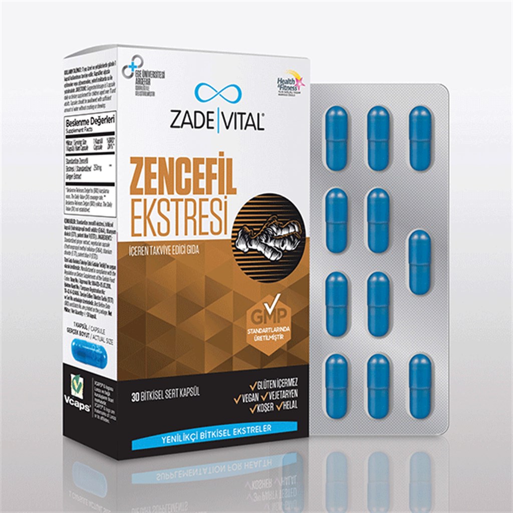 Zade Vital Zencefil Ekstresi 30 Bitkisel Sert Kapsül