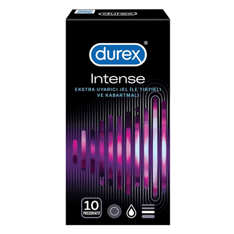Durex İntense 10 Prezervatif Ekstra Uyarıcı Jel ile Tırtıklı ve kabartmalı