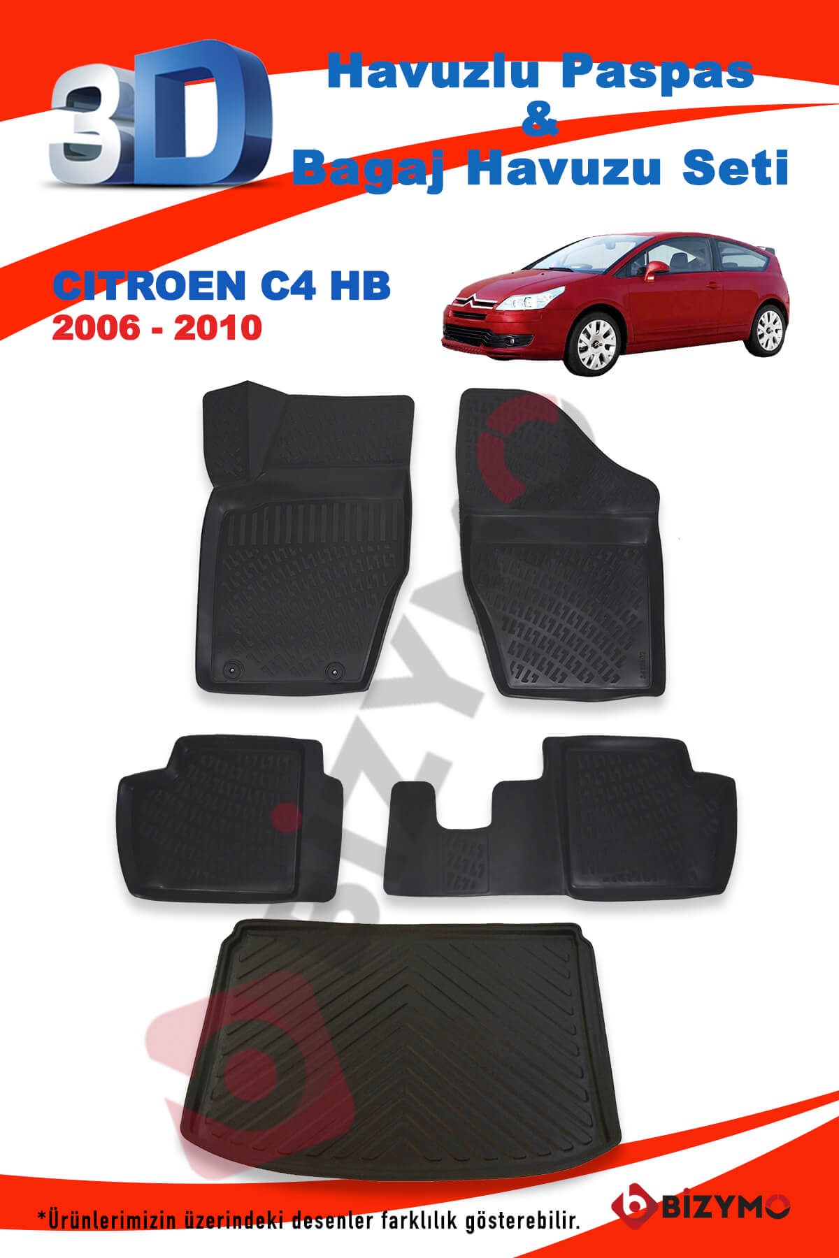 Citroen C4 Hb 2006-2010 Paspas Ve Bagaj Havuzu Seti