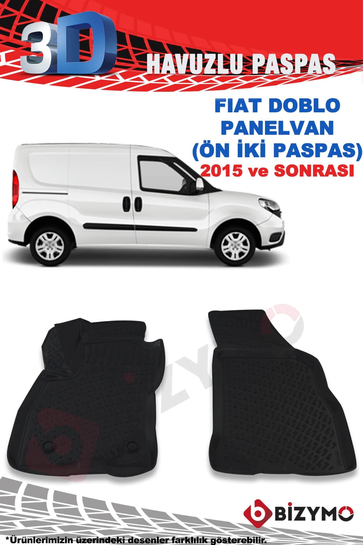 Fiat Doblo Panelvan 2015 Ve Sonrası 3D Paspas Takımı Bizymo