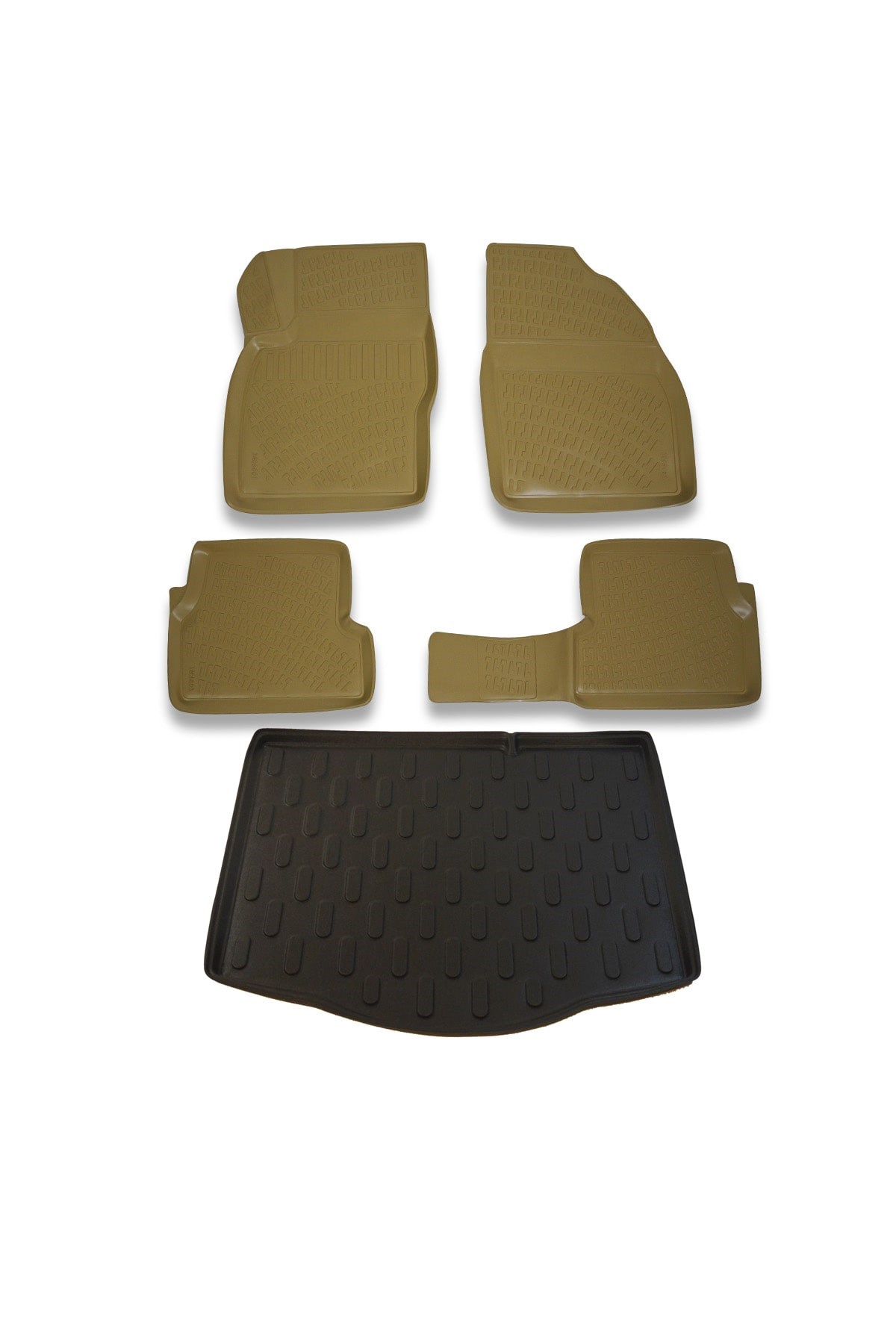 Ford Focus 2 Hb (İnce Stepne) 2005-2011 Bej Paspas ve Bagaj Havuzu Seti