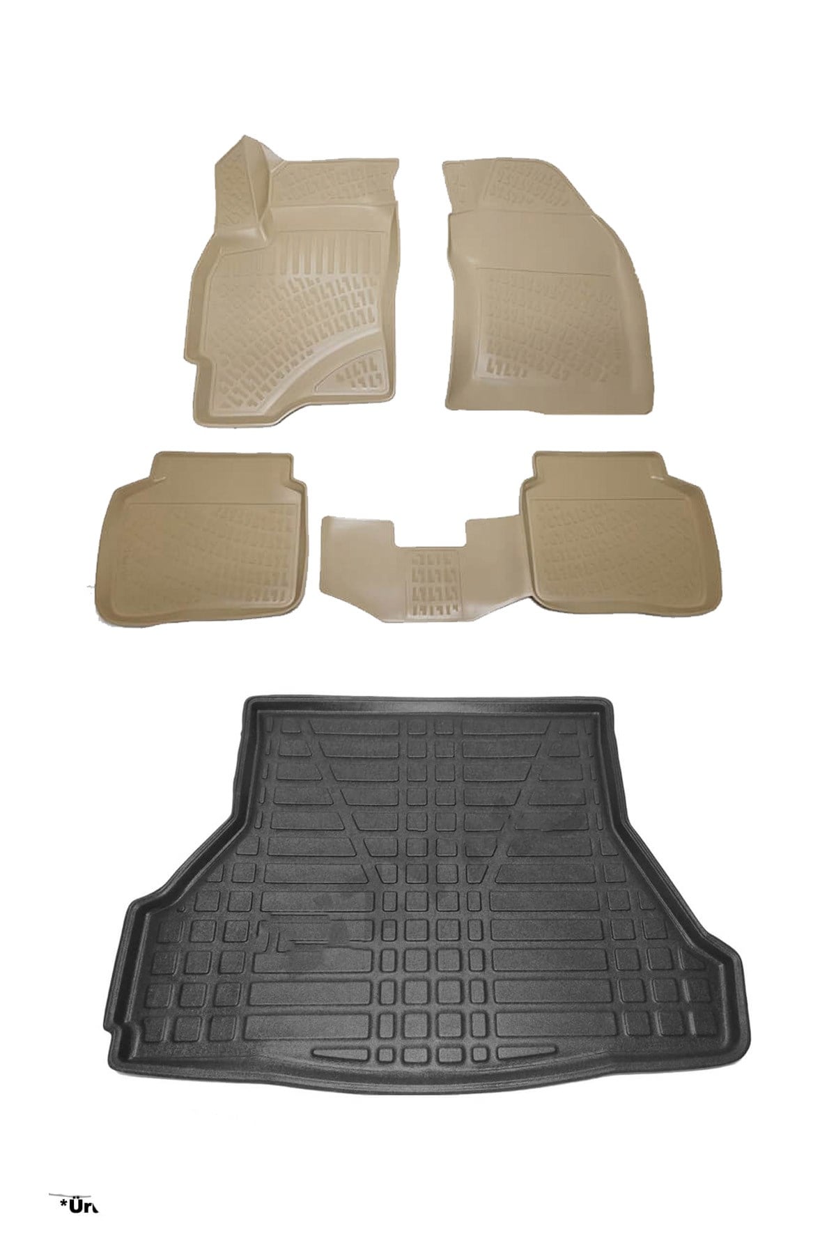 Ford Mondeo Sedan 2001-2007 3D Havuzlu Bej Paspas ve Bagaj Havuzu