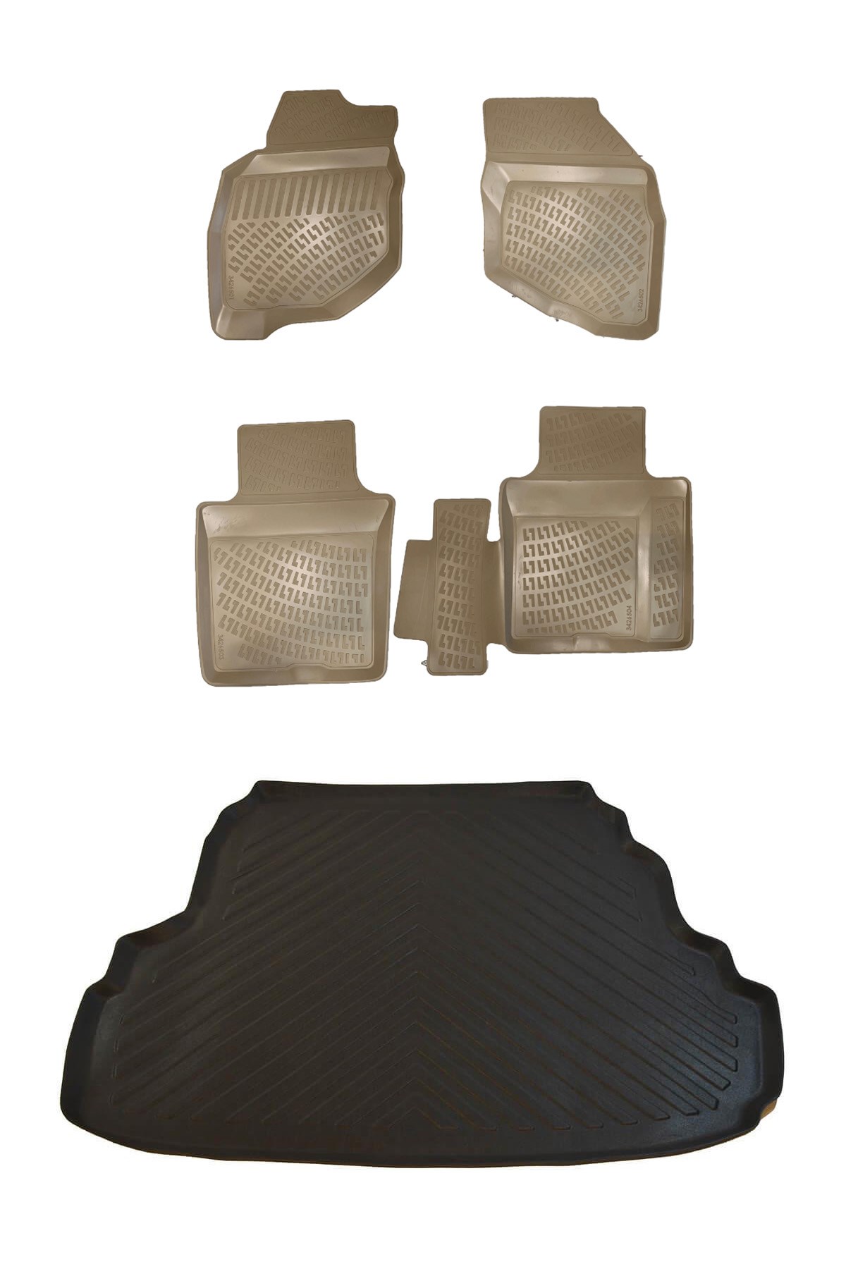 Honda City Sedan 2006-2009 Bej Havuzlu Paspas ve Bagaj Seti Bizymo