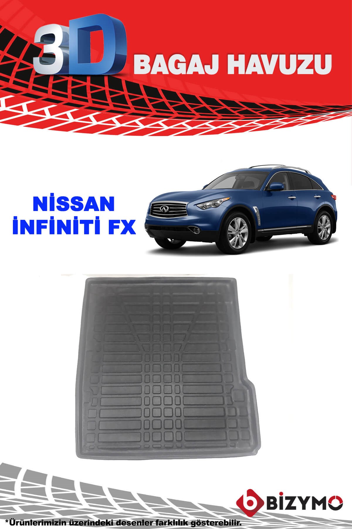 Nissan İnfiniti Fx 2011 ve Sonrası 3D Bagaj Havuzu Bizymo