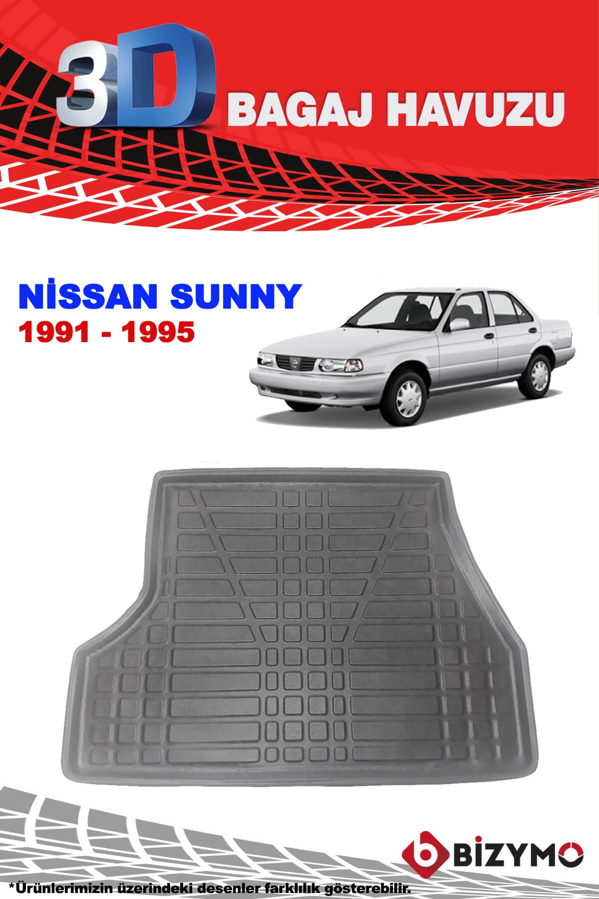 Nissan Sunny Sedan 1991-1995 3D Bagaj Havuzu Bizymo