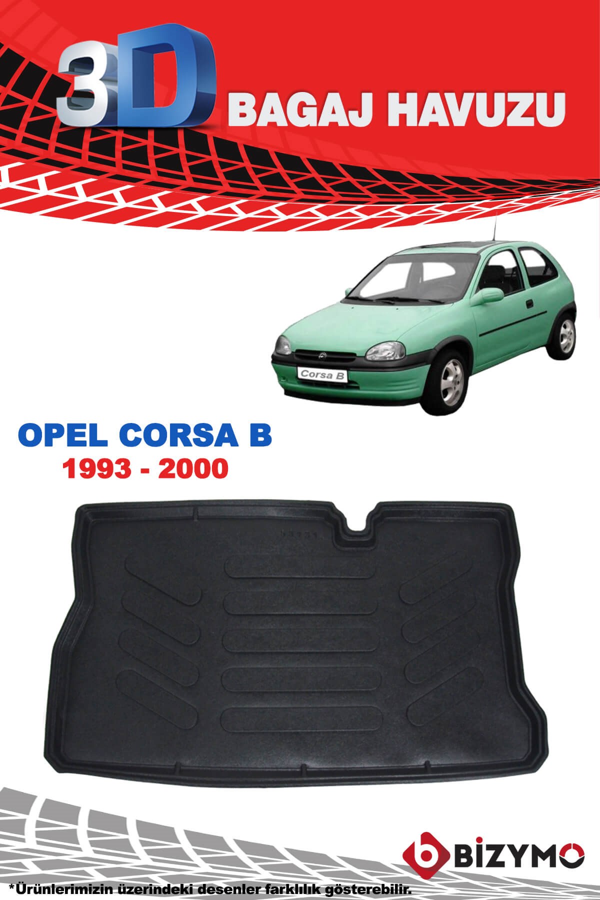 Opel Corsa B 1993-2000 3D Bagaj Havuzu Bizymo