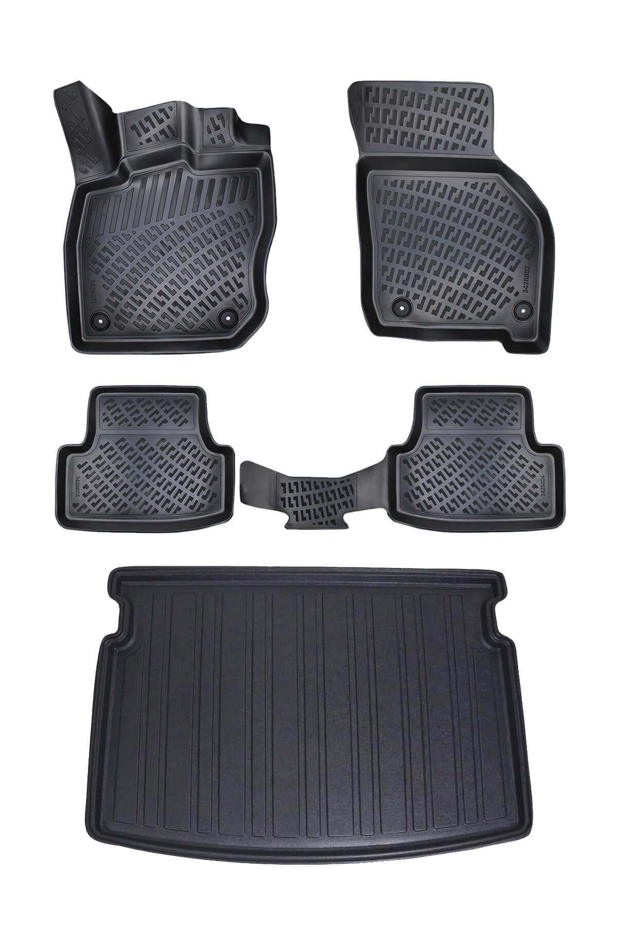 Volkswagen Golf 8 (Otomatik Vites) 3D Paspas ve (Üst) Bagaj Seti Bizymo