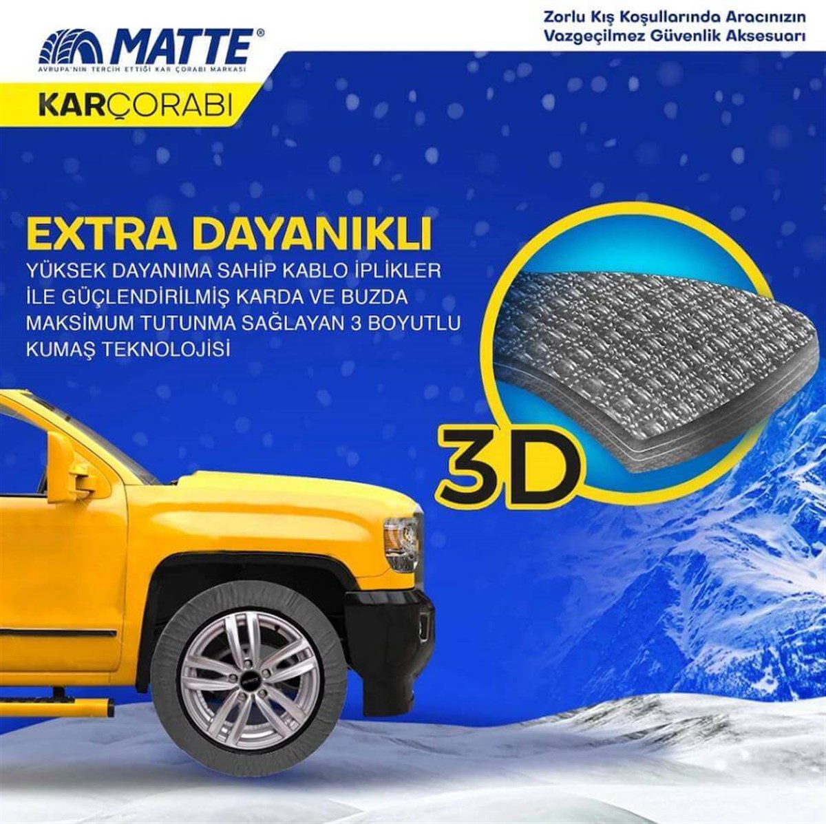 205/55 R16 Matte Extra Pro Serisi Kar Çorabı - Bizim Oto