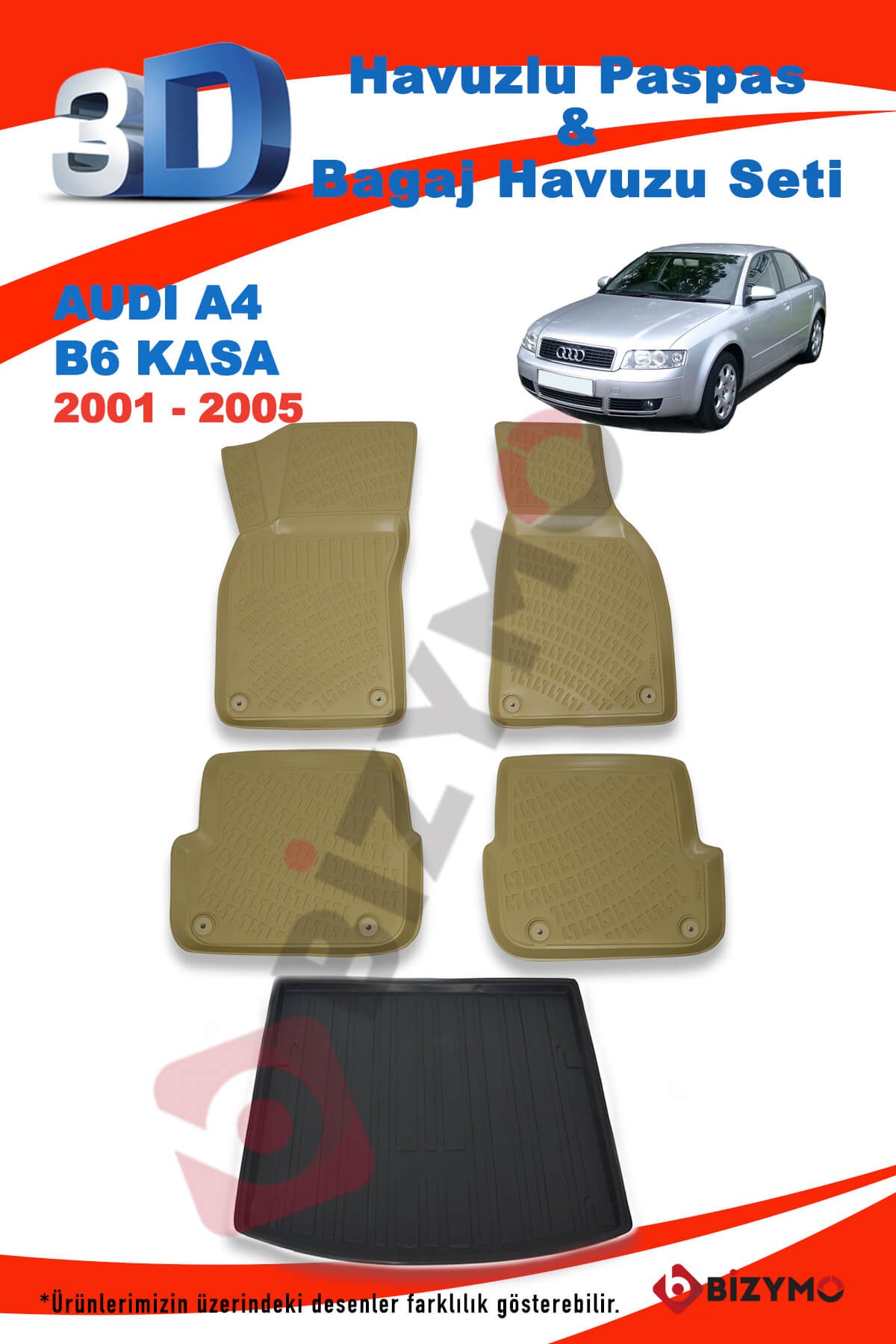 Audi A4 B6 Kasa 2001-2005 Bej Paspas ve Bagaj Havuzu Seti - Bizim Oto