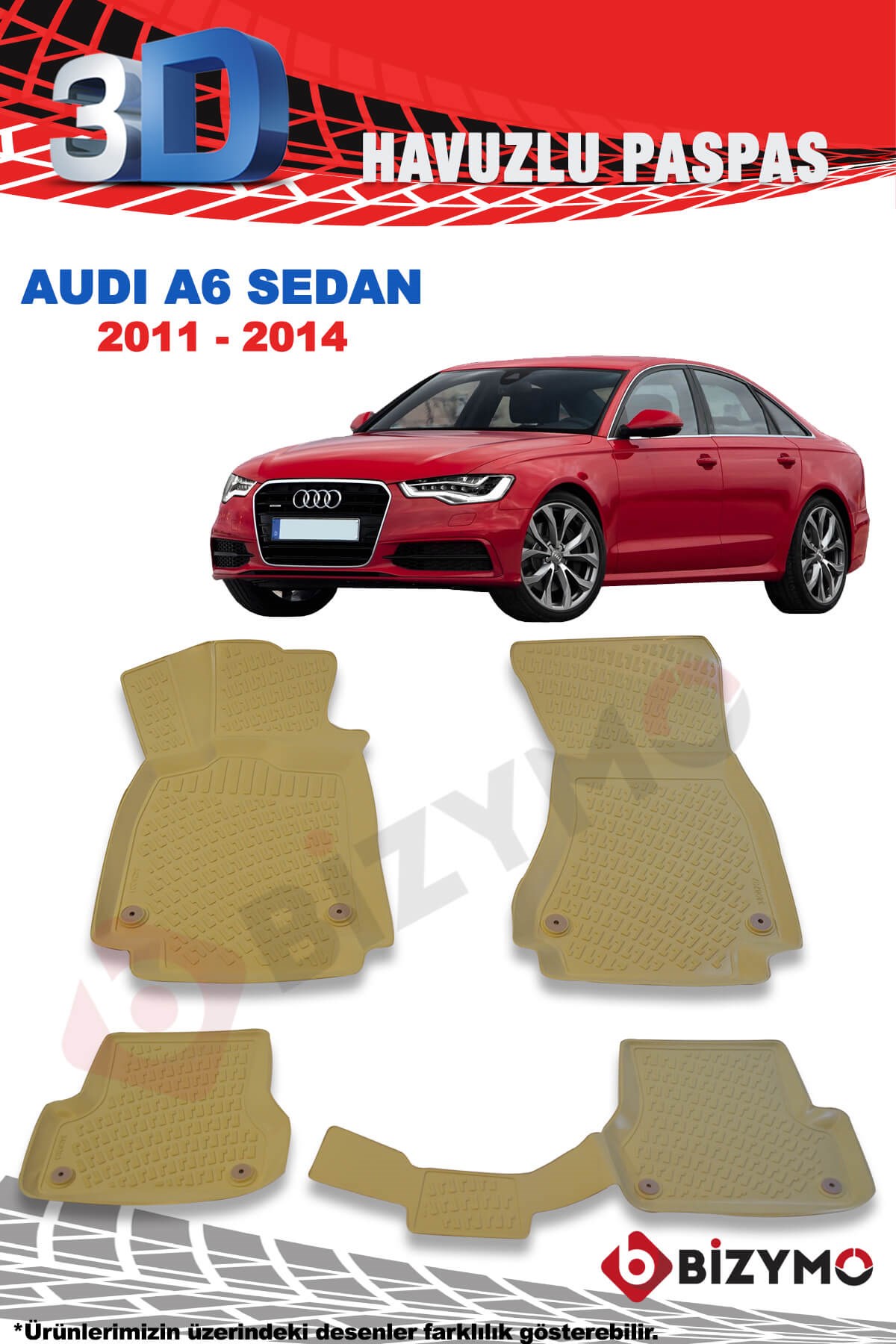 Audi A6 Sedan 2011-2014 3D Bej Paspas Takımı Bizymo