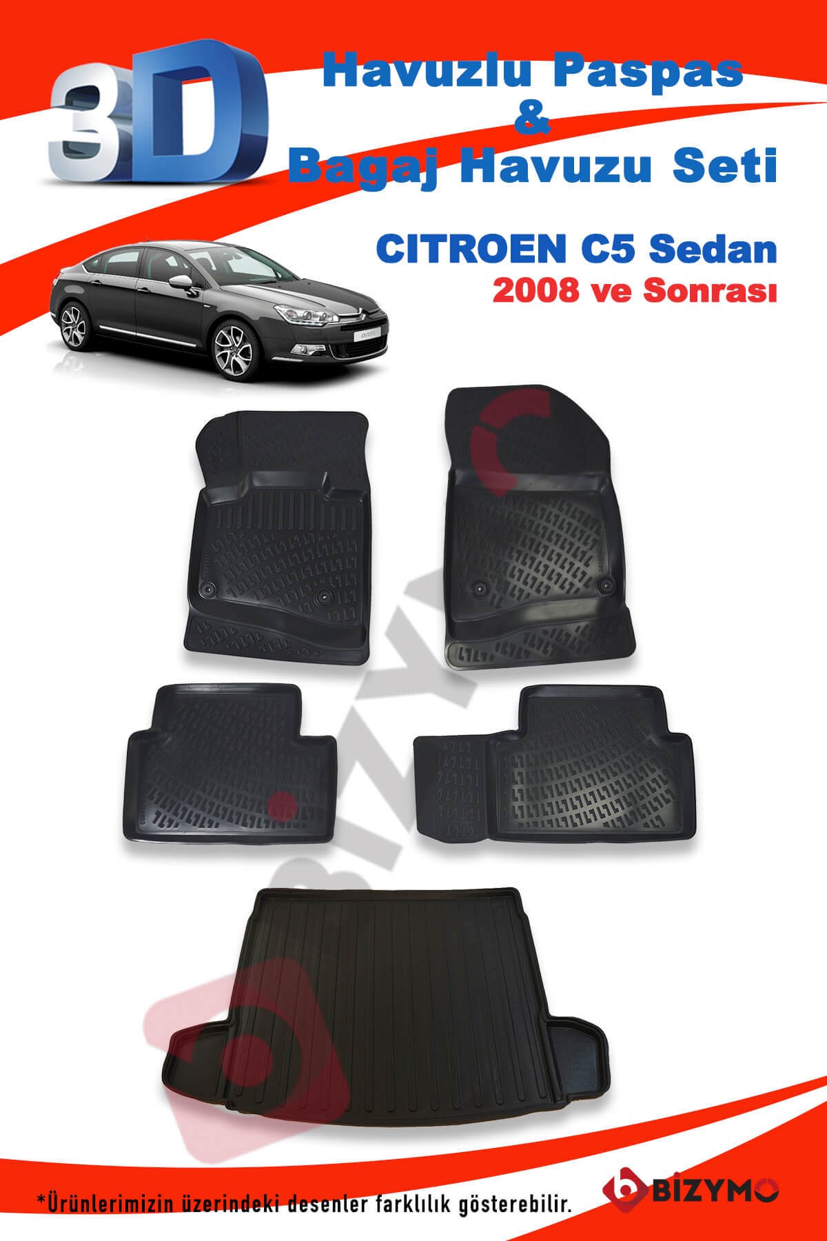 Citroen C5 Sedan 2008 Ve Sonrası Paspas Ve Bagaj Havuzu Set