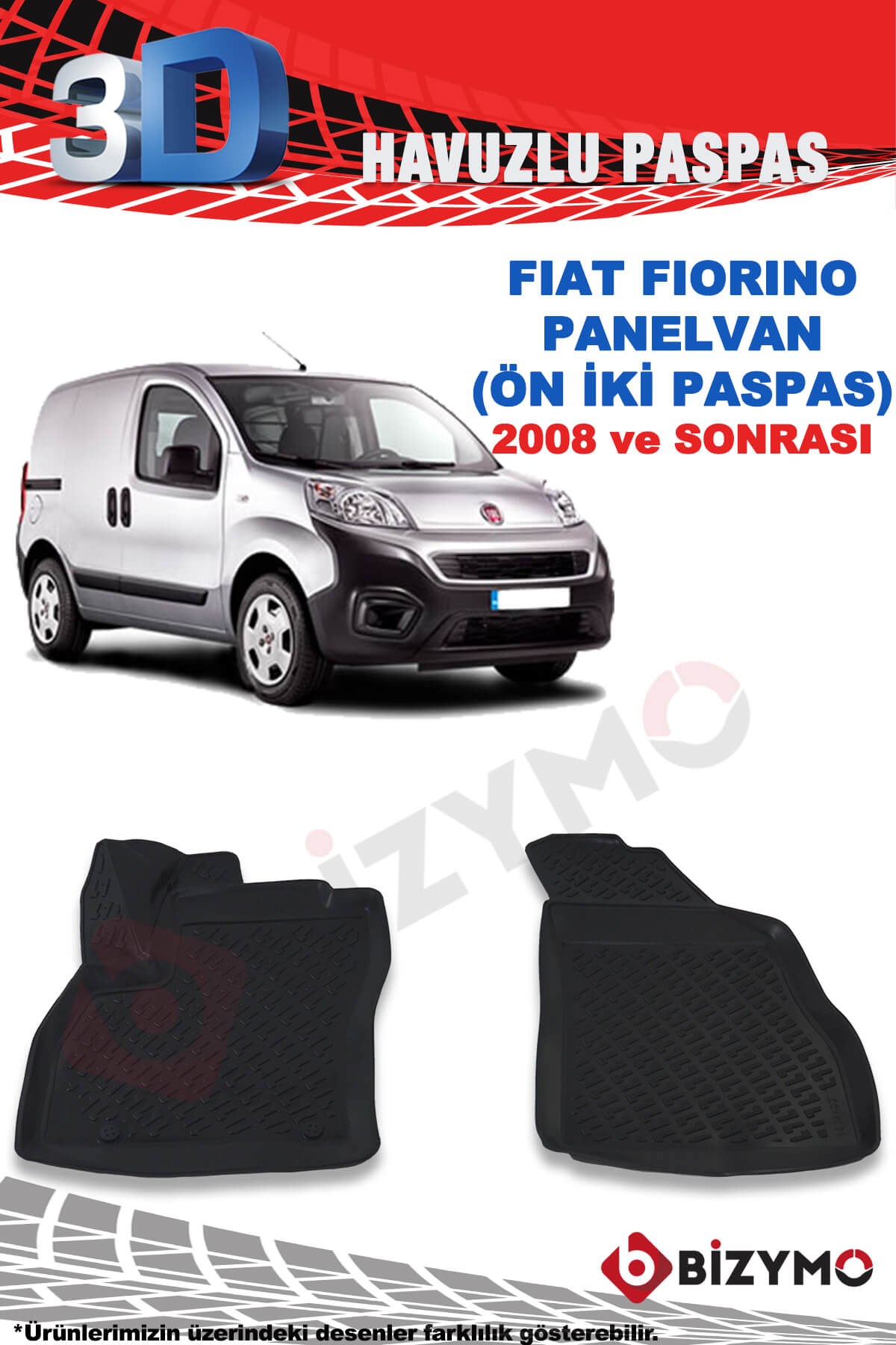 Fiat Fiorino Panelvan 2008 Ve Sonrası 3D Paspas Takımı Bizymo - Bizim Oto