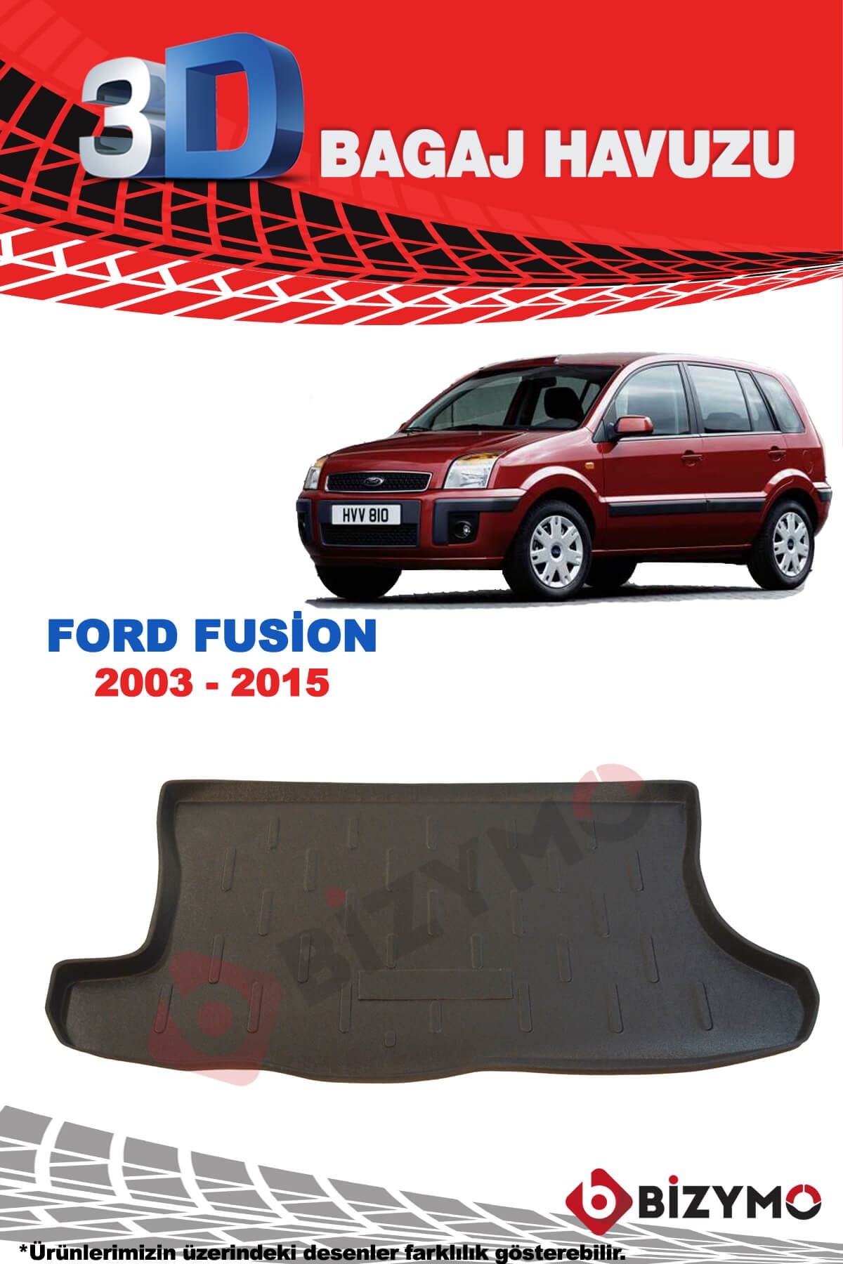 Ford Fusion 2003-2015 3D Bagaj Havuzu Bizymo - Bizim Oto