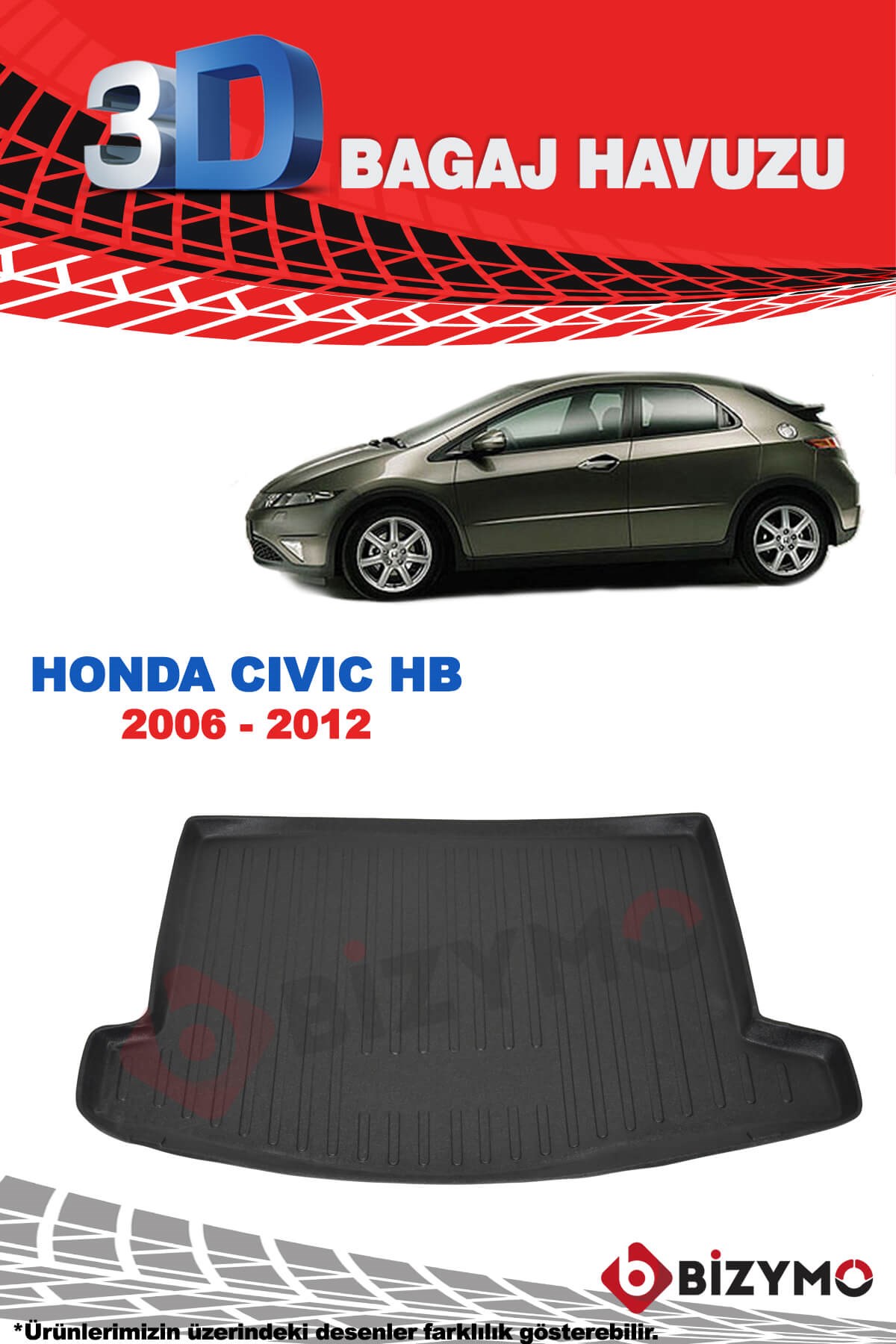 Honda Civic Hb 2006-2012 3D Bagaj Havuzu Bizymo - Bizim Oto
