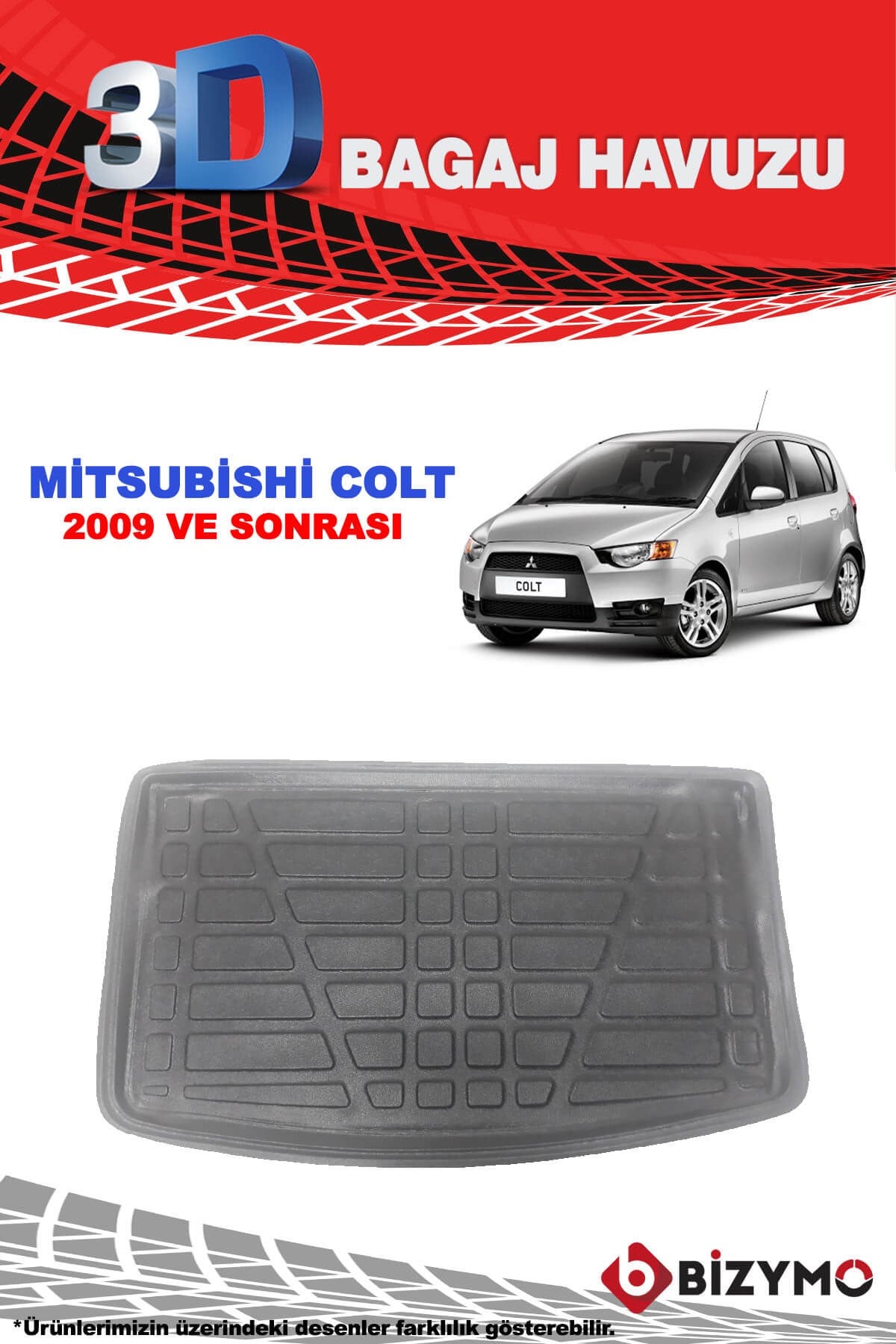 Mitsubishi Colt 2009 ve Sonrası 3D Bagaj Havuzu Bizymo