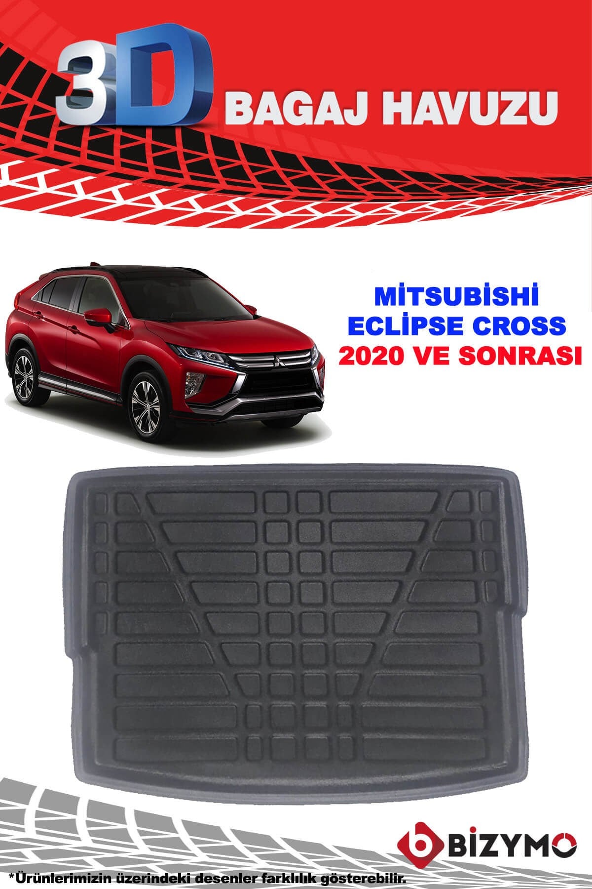 Mitsubishi Eclipse Cross 2018 ve Sonrası 3D Bagaj Havuzu Bizymo