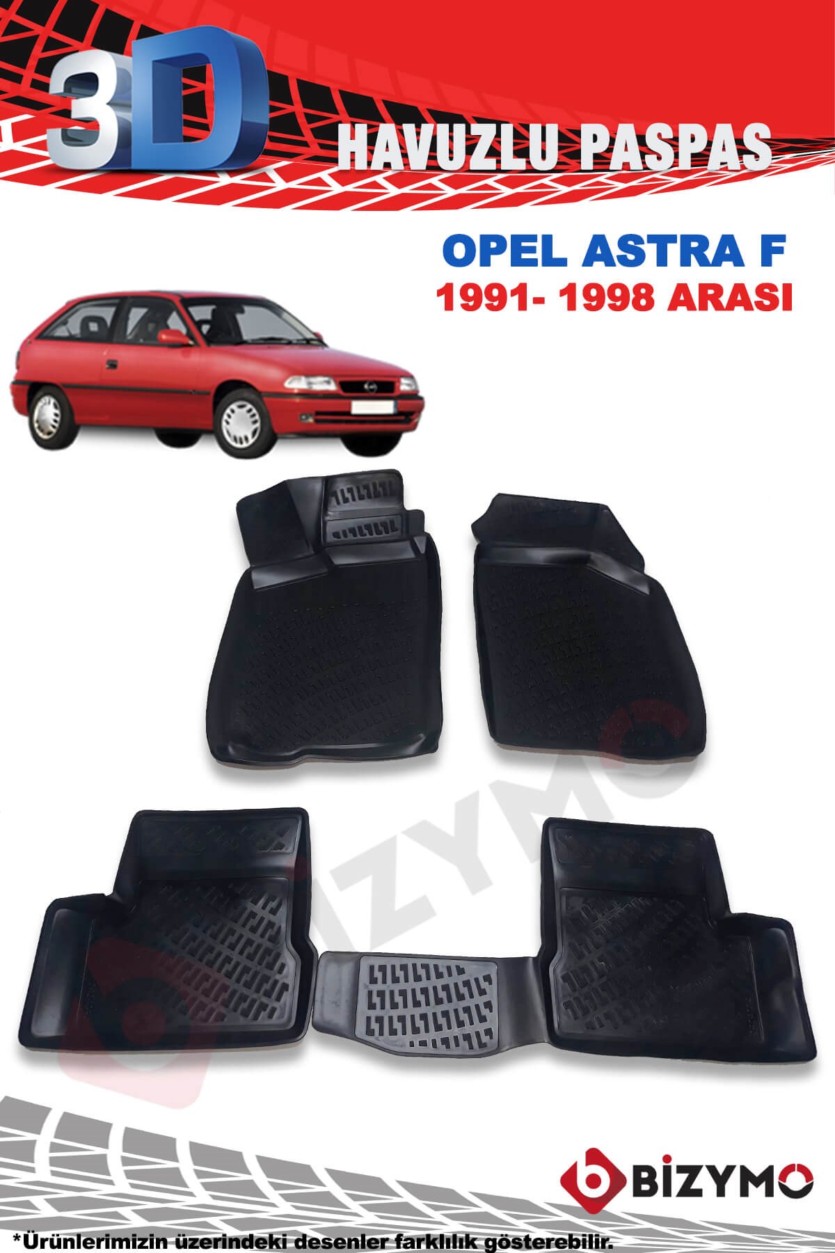 Opel Astra F 1991-1998 3D Havuzlu Paspas Takımı Bizymo - Bizim Oto