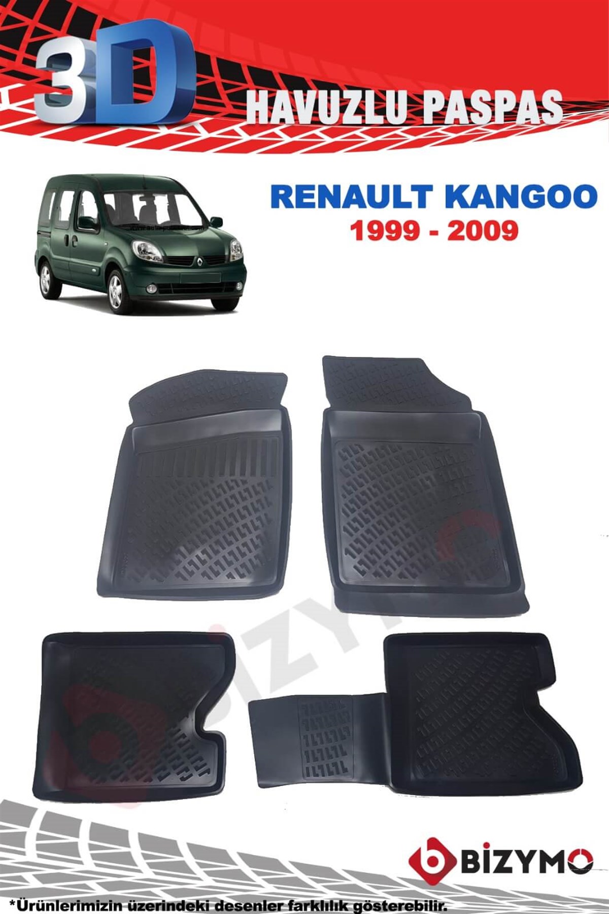 Renault Kangoo 1999-2009 3D Paspas Takımı Bizymo - Bizim Oto