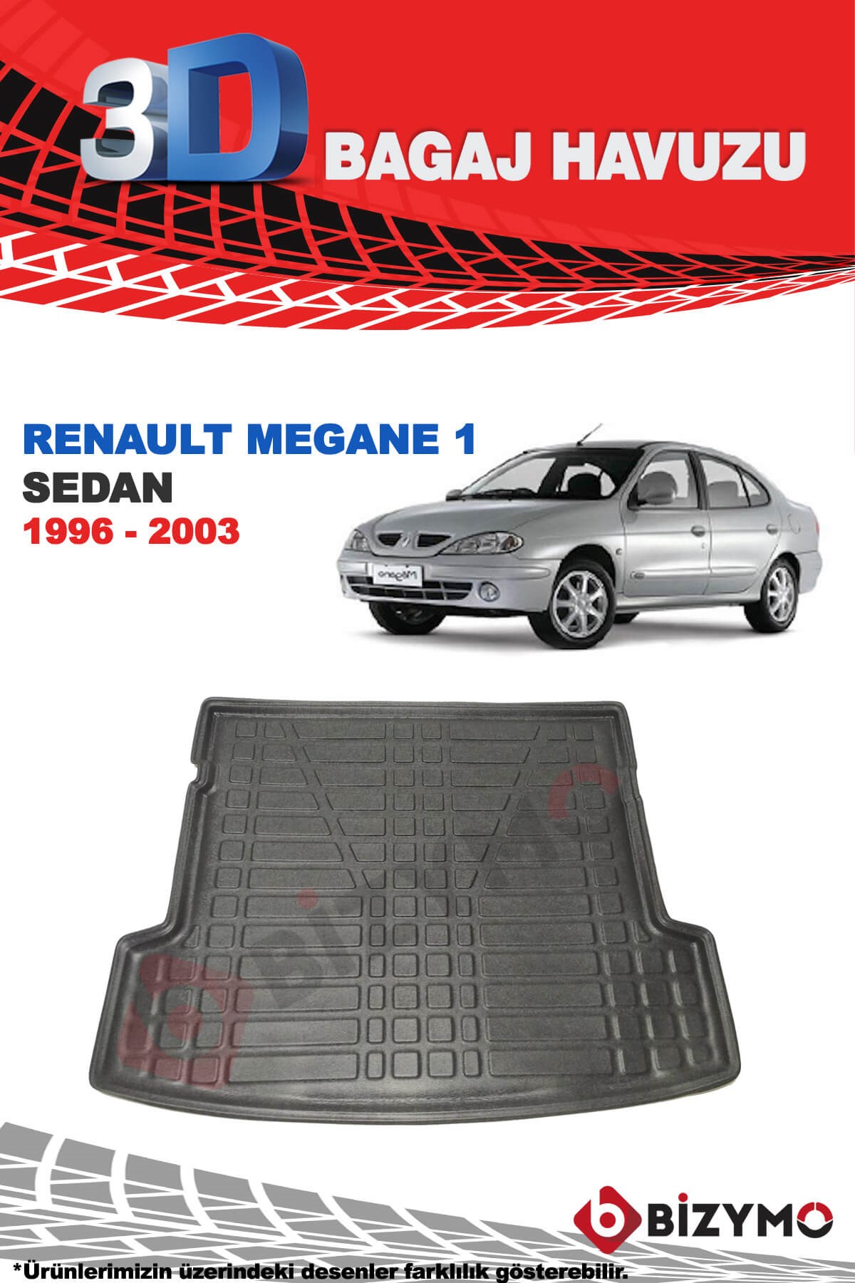 Renault Megane 1 Sedan 1996-2003 3D Bagaj Havuzu Bizymo