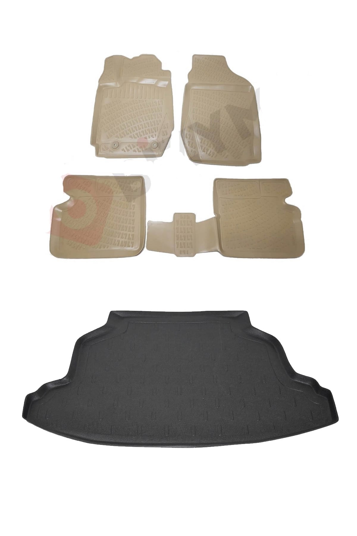 Toyota Corolla Sedan 2002-2007 Bej Paspas ve Bagaj Havuzu Seti