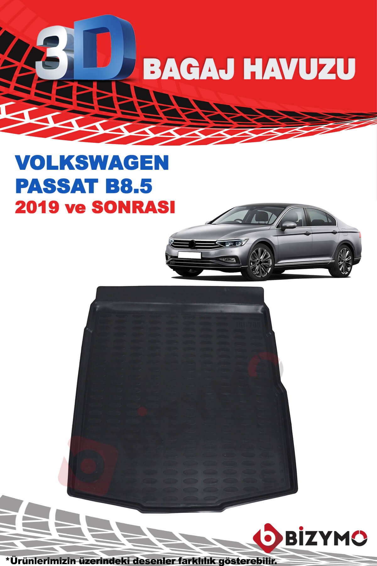 Volkswagen Passat B8 2015 Ve Sonrası 3D Bagaj Havuzu Bizymo