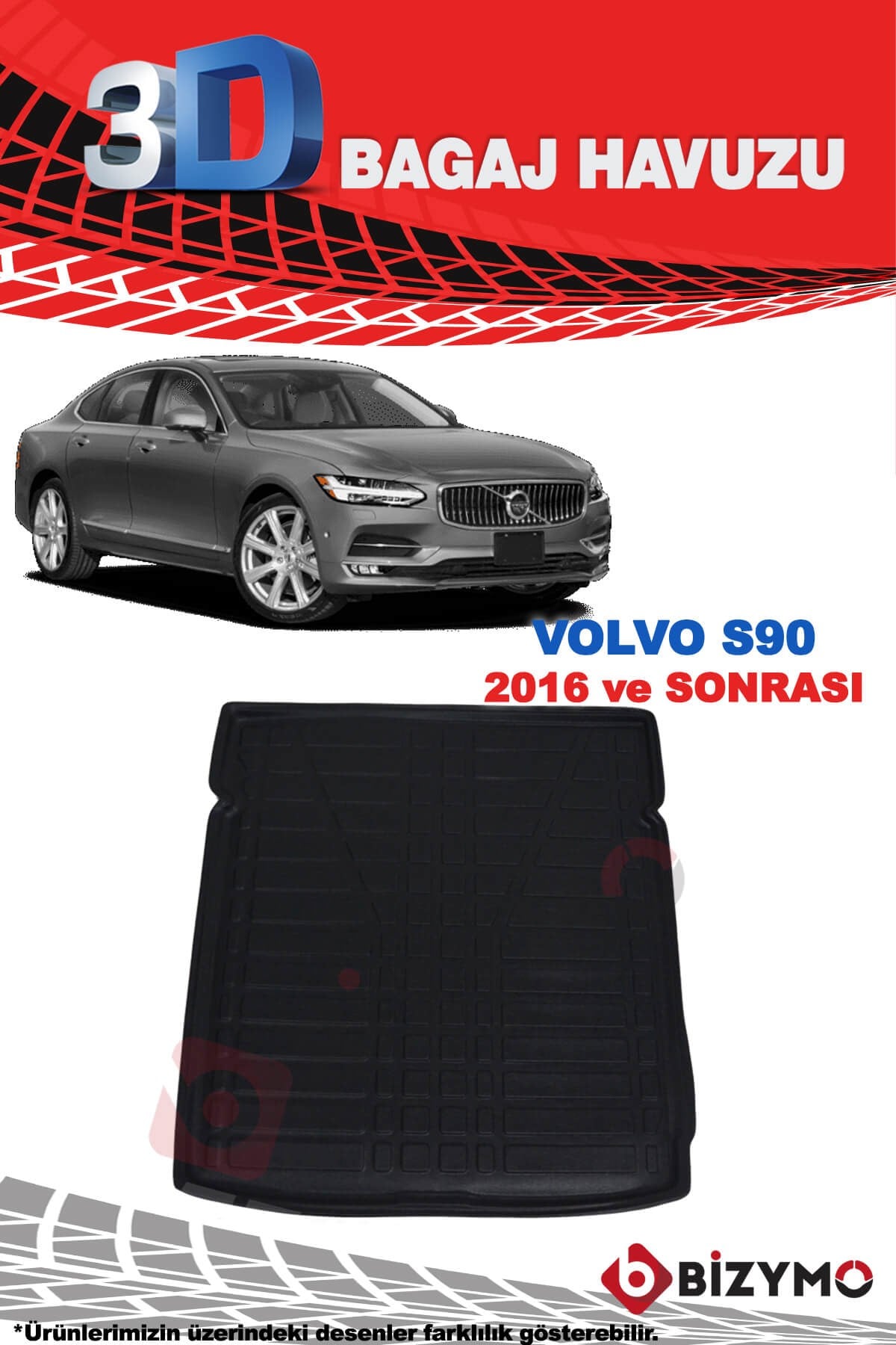 Volvo S90 Suv 2016 ve Sonrası 3D Bagaj Havuzu Bizymo