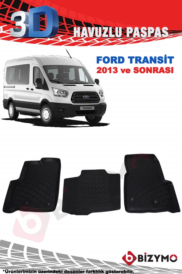 Ford Transit 2013 ve Sonrası 3D Havuzlu Paspas Bizymo - Bizim Oto