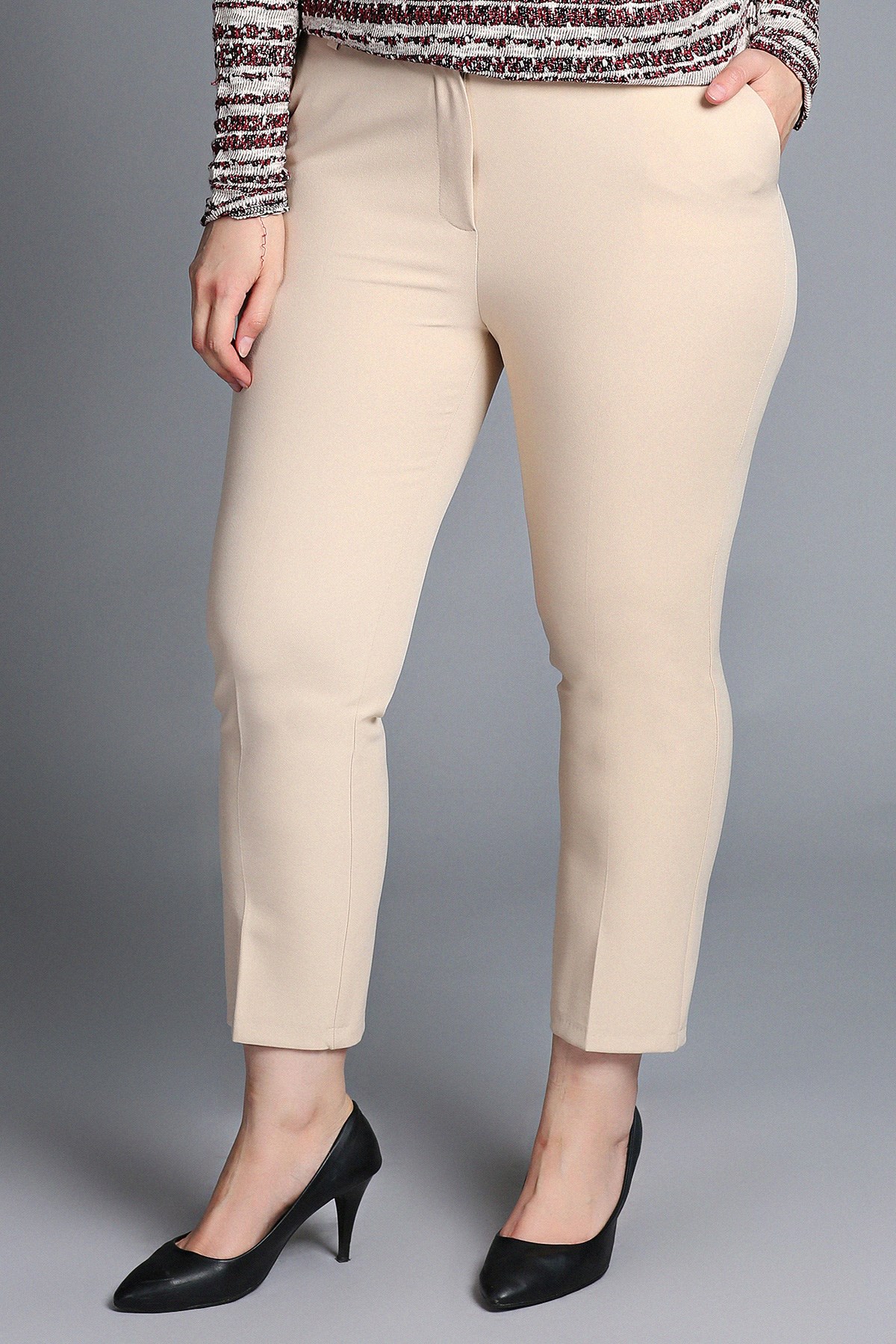 Bej Klasik Kumaş Pantolon | Womenice