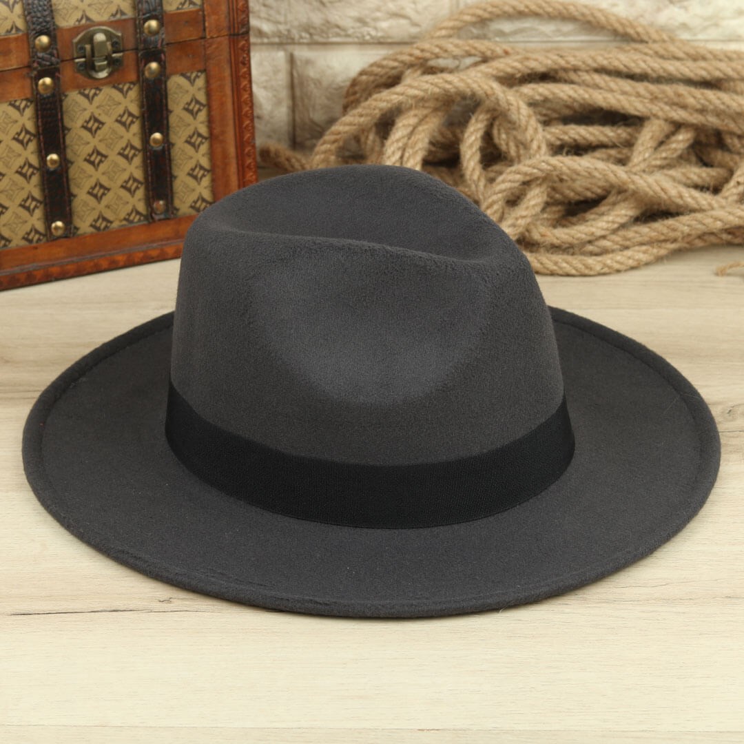 Kışlık Antrasit Panama Fötr Erkek Şapka