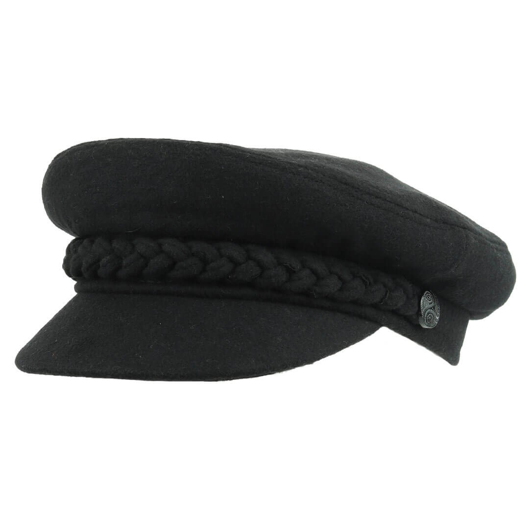 Kışlık Siyah Kaptan Şapka