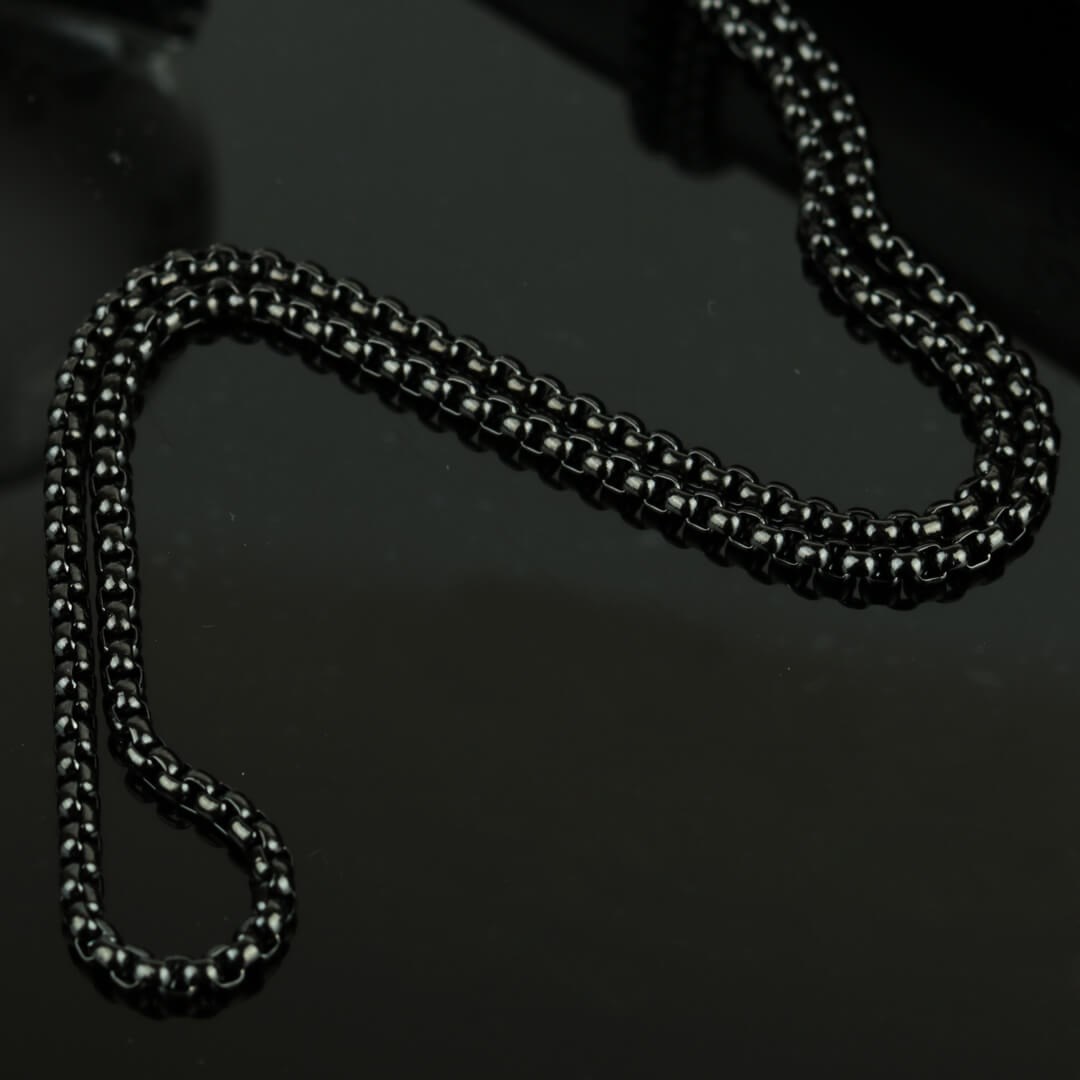 Black İnce Zincir Model Erkek Çelik Kolye
