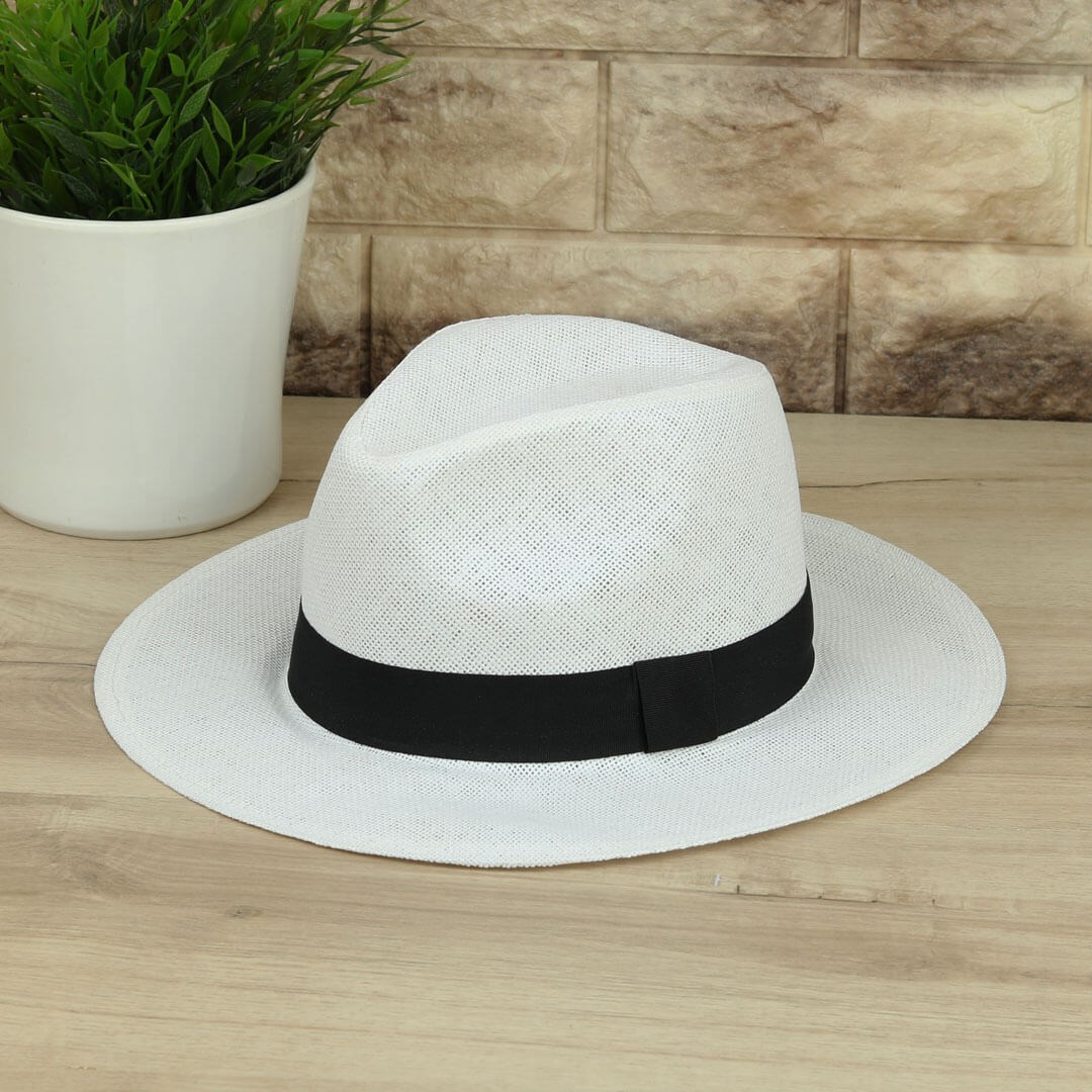 Yazlık Hasır White Panama Erkek Fötr Şapka