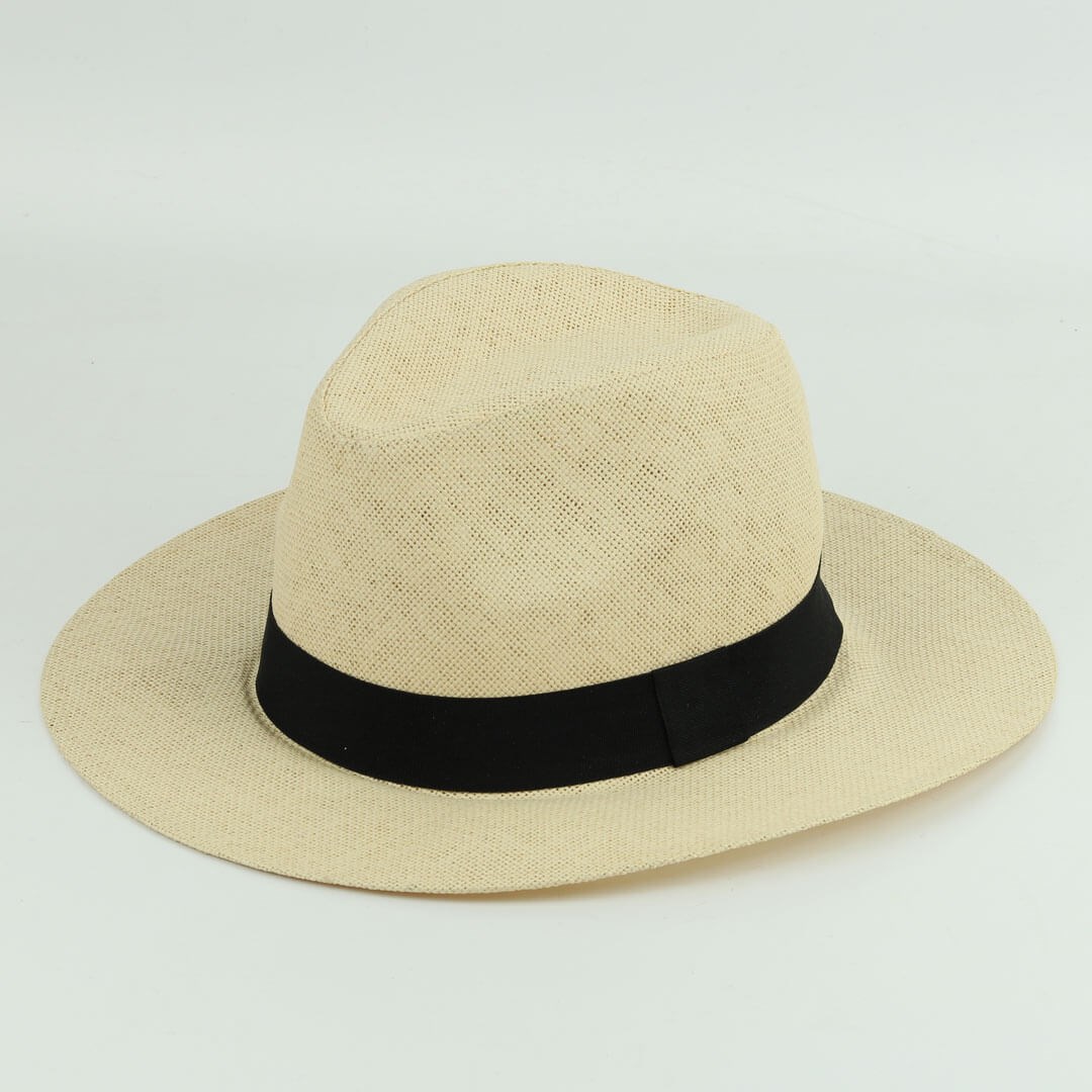 Yazlık Hasır Cream Panama Erkek Fötr Şapka