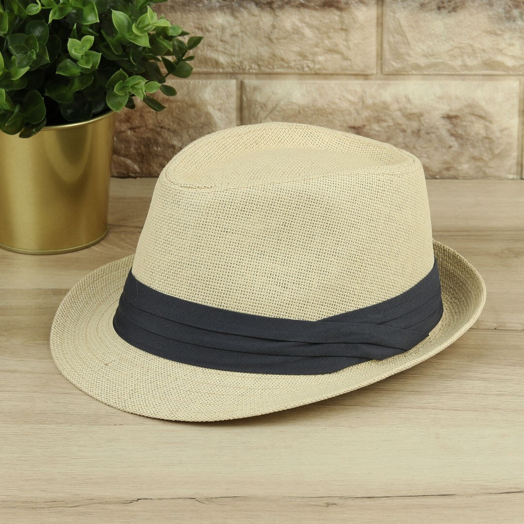 Yazlık Hasır Naturel Erkek Fötr Şapka