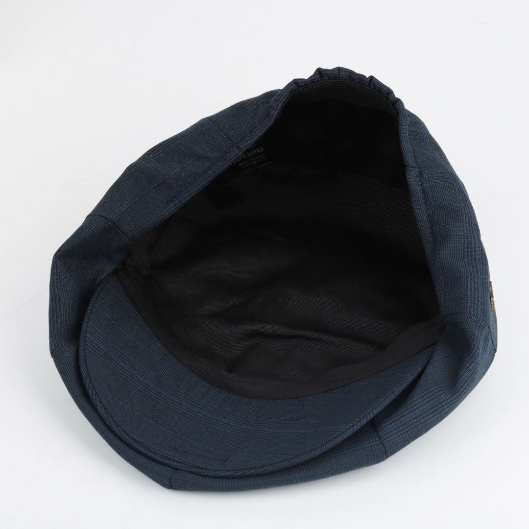 Mevsimlik Lacivert Ekoseli İngiliz Stili Erkek Şapka
